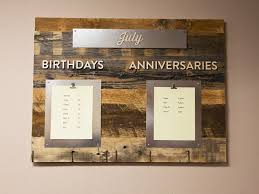 Reclaimed Wood Office Birthday Board