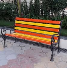3 Seater Frp Garden Bench With Backrest