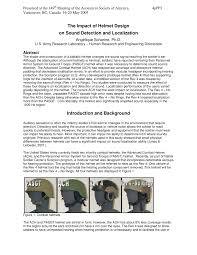 Pdf The Impact Of Helmet Design On Sound Detection And