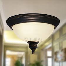 Country 2 Light Glass Shade Black Ceiling Light Fixtures