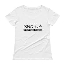 Ladies Classic Sno La Snowballs Black Scoopneck T Shirt