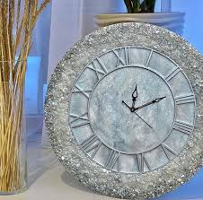 Handmade Resin Wall Clock With Silver