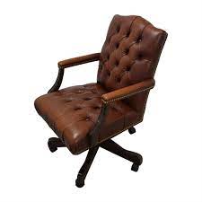 ethan allen brown leather desk chair