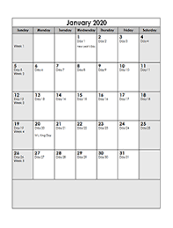 Printable 2020 Julian Date Calendar Calendarlabs