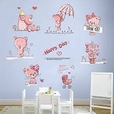 decalmile pink animal bear wall