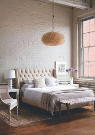 white brick wall bedroom decor