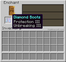 Through an enchanting table in exchange for experience points. How To Make Enchanted Diamond Boots In Minecraft