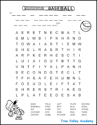 Make learning to identify short vowels and long vowels in words fun with this hands on literacy activity for kindergartners, grade 1, and grade 2 students. Free Printable Baseball Word Search For Kids Tree Valley Academy