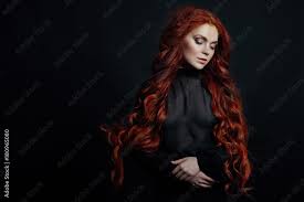 redhead y woman with long hair