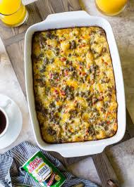 creole breakfast egg bake with sausage