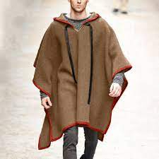 Mens Cape Coat Outwear Woolen Casual