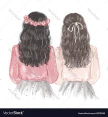 friends in pink blouses hand vector image