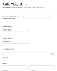 raffle ticket form template jotform