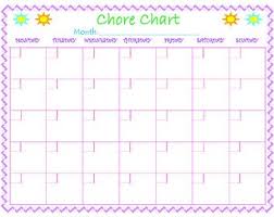 Monthly Chore Chart Etsy