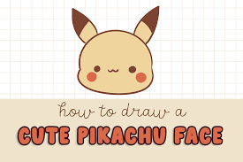 how to draw a cute pikachu face easy