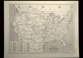 Railroad Line Map Railroad Map System United States Vintage