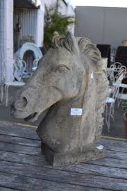 46cm Cast Stone Horse Head Garden