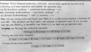 Total Ionic And Net Ionic Equations