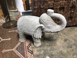 Pair Of Concrete Elephant Statues
