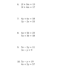 Simultaneous Equations Practice