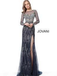 Jovani 51548 High Slit Beaded Formal Dress
