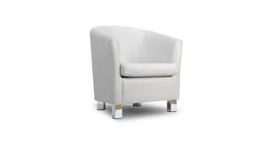 This tub chair is an excellent example of the iconic tub chair with a rounded scoop back design which would be perfect for your conservatory area or in any living space to offer comfortable extra seating. Small Leather Sofa Tub Chair White Chrome Legs