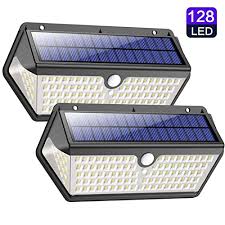 128led solar security lights motion