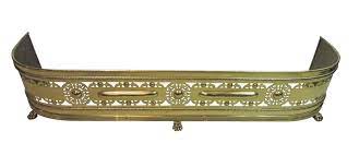 Antique Brass Fireplace Fender With
