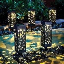 Set Of 5 Cut Out Solar Stake Lights
