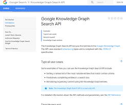 Google Knowledge Graph Search Api Overview Documentation