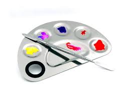 cosmetic artist mixing palette