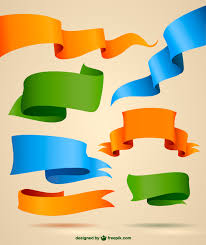 Orange Blue And Green Ribbons Vector Free Download