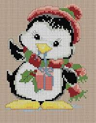 Details About Christmas Cross Stitch Chart Christmas Penguin Flowerpower37 Uk