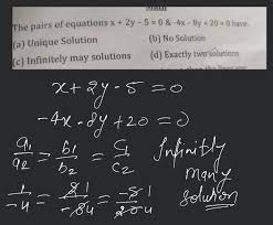 Q11 The Pairs Of Equations X 2y 5 0