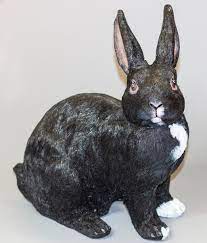 black rabbit urn memorial statue pet