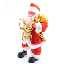 Santa is walking through a snowdrift and snow is falling. The Holiday Aisle Animated Dancing Santa Claus With Oil Lamp Wayfair