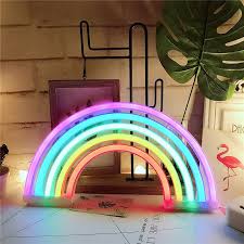 Cabina Home 5 Color Rainbow Night Light Rainbow Light Neon Wall Light Rainbow Led Neon Light Table Led Lights For Girls Bedroom Hanging Wall Party Decoration Battery Or Usb Operated Walmart Com