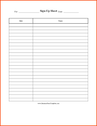 Blank Sign Up Sheet Samples Duyudu