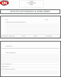 Ticket Order Form Template Inspirational Work Order Forms Excel