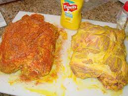 pork slathered with mustard