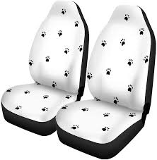 Set Of 2 Car Seat Covers Dog Paw Print