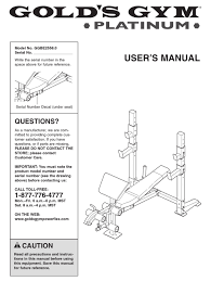 gym platinum ggbe2558 0 user manual
