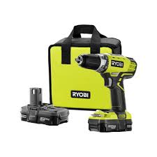 Ryobi 18 Volt One Lithium Ion Cordless 1 2 In Compact Drill Driver Kit With 2 1 3 Ah Batteries Charger And Tool Bag