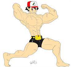 muscle month ash ketchum colored by pokedrogon on DeviantArt
