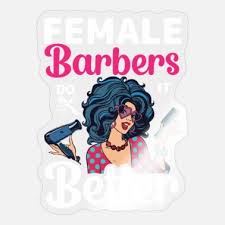 female barber stickers unique designs