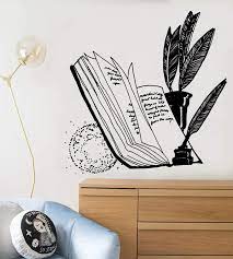 Books With Pen Vinyl Wall Art Decal