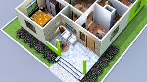 2 bedroom house floor plan design 3d