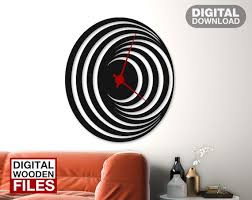 Spiral Wall Clock Geometric Clock Laser
