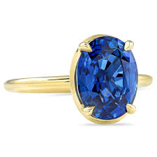 4 83 carat blue sapphire yellow gold enement ring yellow gold by lauren b jewelry