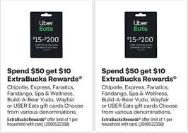 gift cards get 10 extrabucks rewards